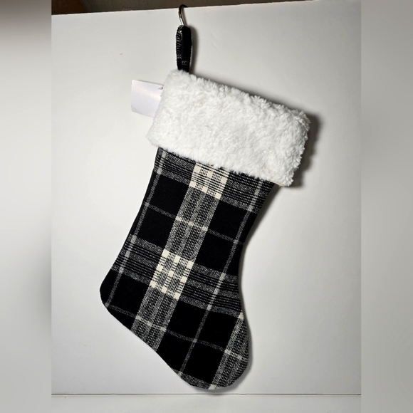 Hobby Lobby Other - Black & white plaid Christmas stocking 17.5 in nwt